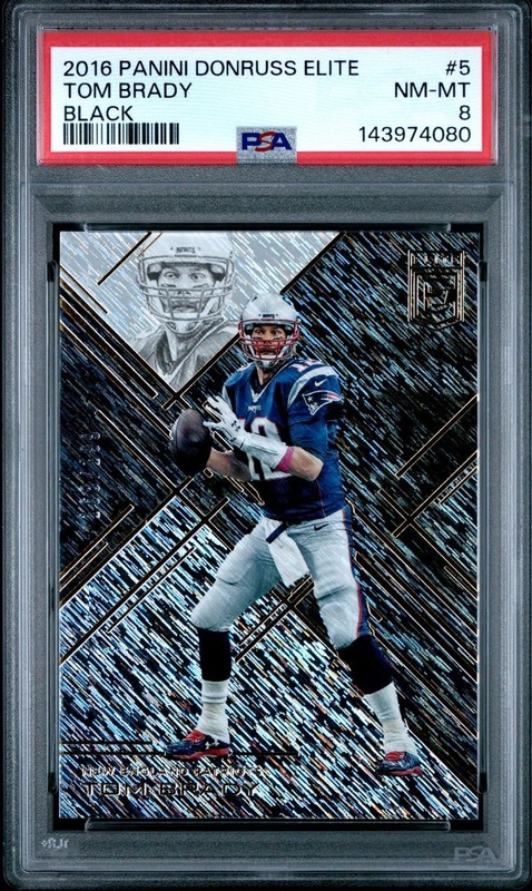 2016 Tom Brady Donruss Elite #5 Black Foil /199 PSA 8