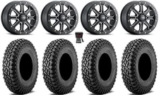 ITP Inertia Bdlk 14"Wheels Bk +40mm 32"Incursion A/T Tires Yamaha WolverineRMAX