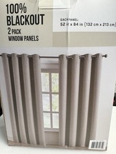 100% Blackout Panel Pair by Piper 52&rdquo;x84&rdquo; Magnetic Closure| 2 Pack Brown