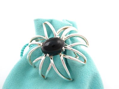 Tiffany & Co RARE Silver Fireworks Onyx Brooch! | eBay Tiffany & Co RARE Silver Fireworks Onyx Brooch! | eBay