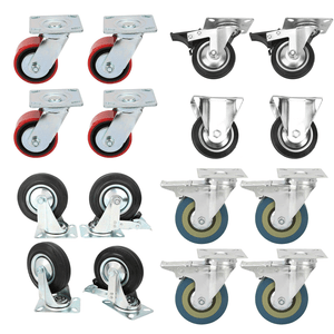 Swivel Caster with 3-1//2/" x 1-1//4/" Rubber Wheel and Thread Guards 2-3156-442