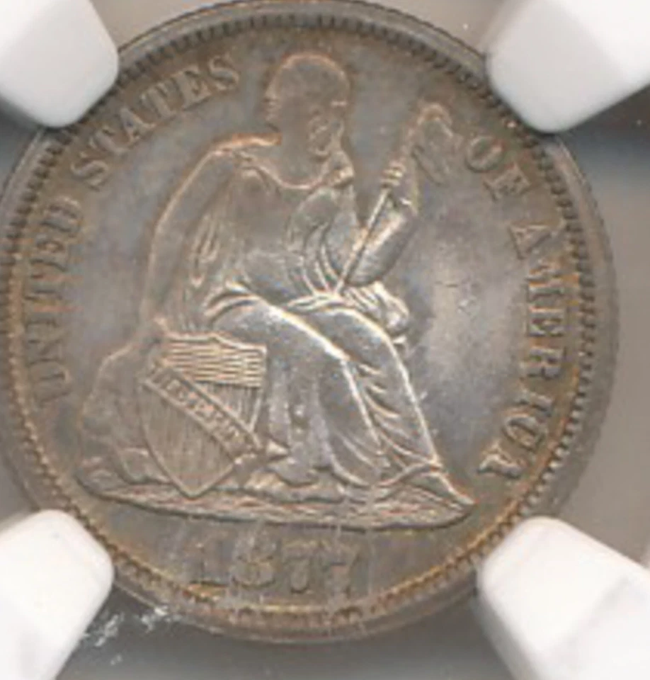 1877 CC 10C Liberty Seated Dime MS 65 NGC - Image 2 of 4