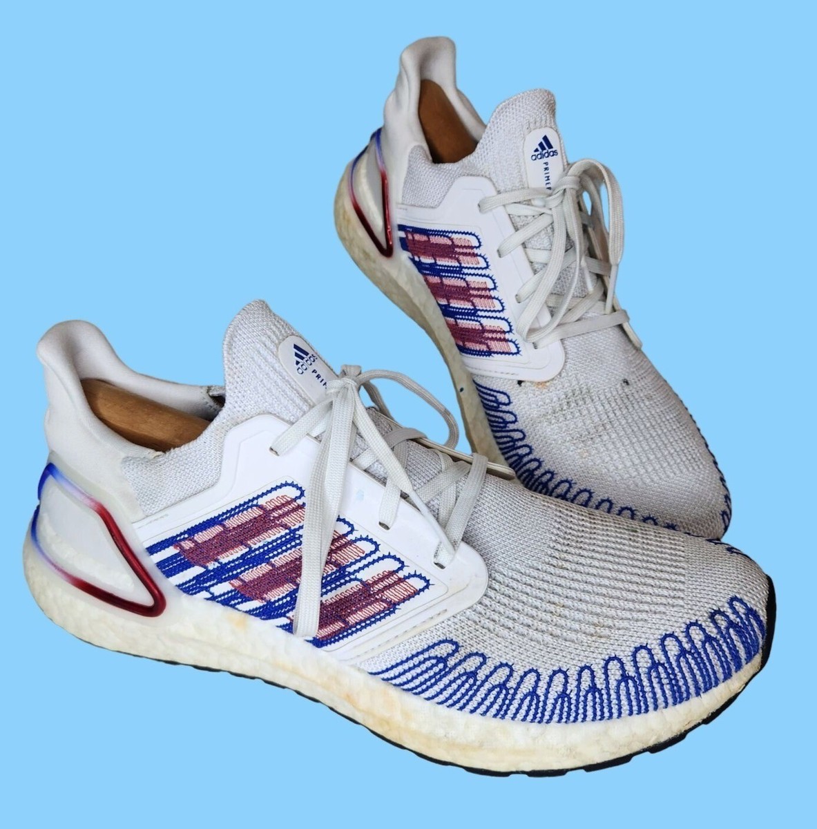 Solar Red Adidas Ultraboost 20 Red White Blue Adidas Ultraboost 20