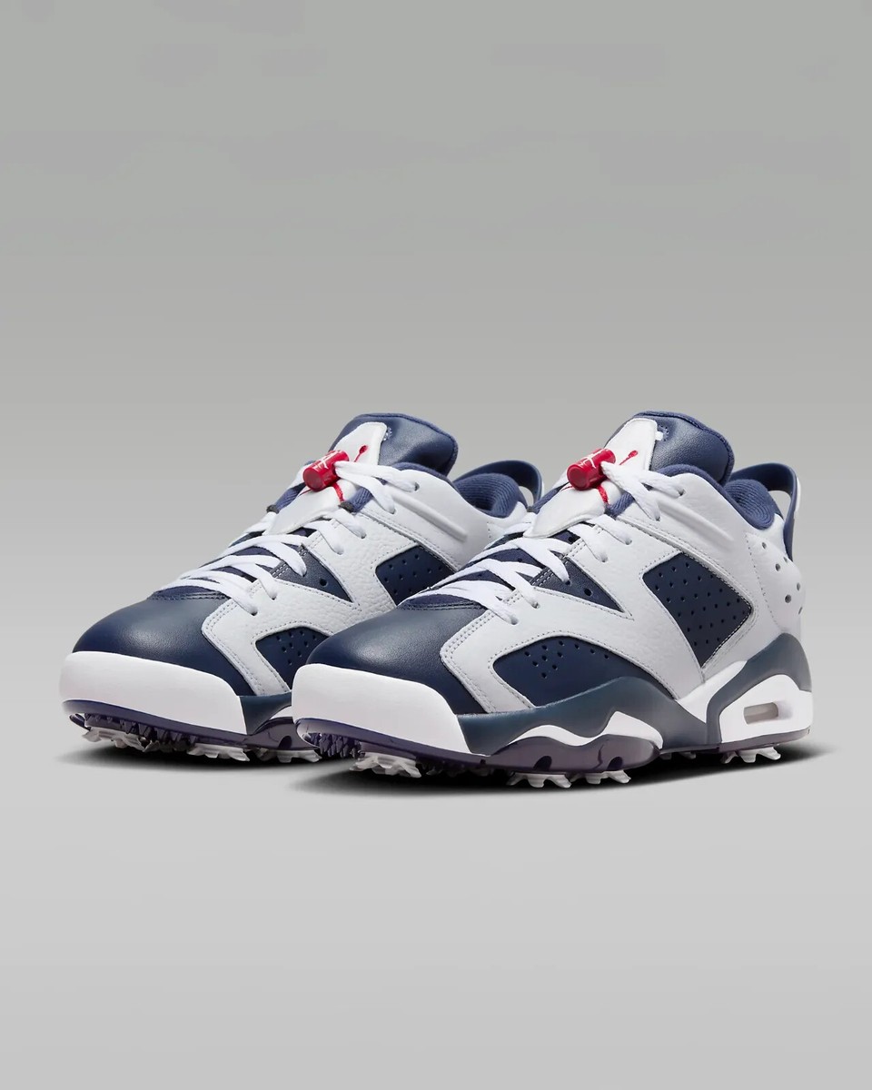 New Nike Air Jordan Retro 6 Golf 'Olympic' Shoes - White New Nike Air Jordan Retro 6 Golf 'Olympic' Shoes - White