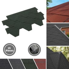 18pcs Roofing Felt Shingles Asphalt Roof Felt Tiles 3 Shapes with Self Adhesive