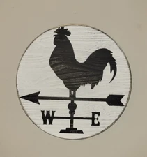 BRAND NEW 10" Round Farmhouse Rooster Weathervane Sign