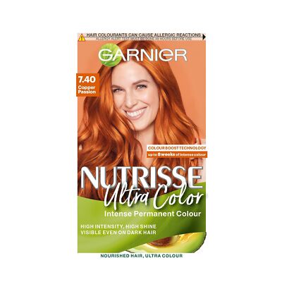 3 x GARNIER NUTRISSE ULTRA COLOR 7.40 COPPER PASSION HAIR COLOR 