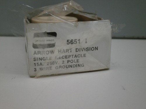 Arrow Hart 5651-I Single Receptacle 15A 250-Volt 2-Pole 3-Wire 250V - Ivory - Picture 4 of 4