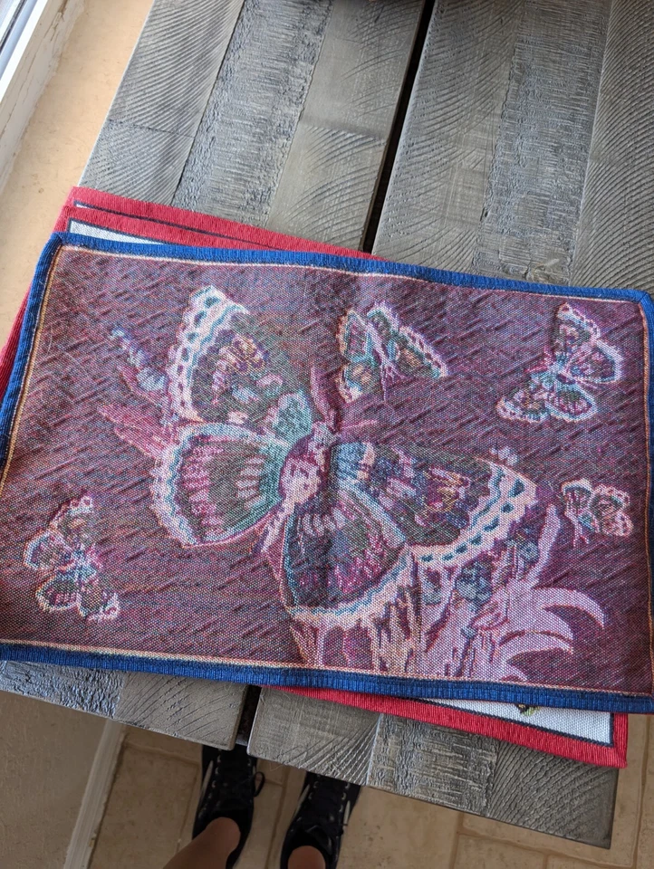 Juego de 4 manteles de mesa vintage Y2K mariposa Foto 3 de 3