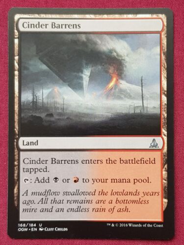 Magic The Gathering OATH OF THE GATEWATCH CINDER BARRENS land card MTG - Afbeelding 1 van 2