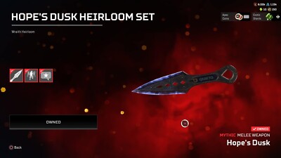 apex legends account/ Waith Heirloom/two 20 Bomb badges/three 4k Badges