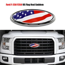 For Ford F-150 F250 F350  Front Grill Tailgate Badge US Flag White/Blue/Red