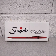 Vintage Scripto Office Roller Pen Red Ink NO T440 Pack of 12