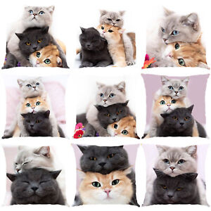 Cute Cat 3D Pattern Waist Cushion Cover Throw Pillow Case Car Home Sofa Decor Cute Cat 3D Pattern Waist Cushion Cover Throw Pillow Case Car Home Sofa Decor