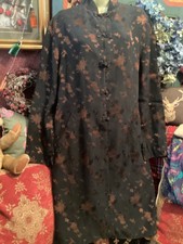 Opulent East Oriental Ethnic Look Coat, Sz 12,silk Mix,toggle, Gold Green, Lined