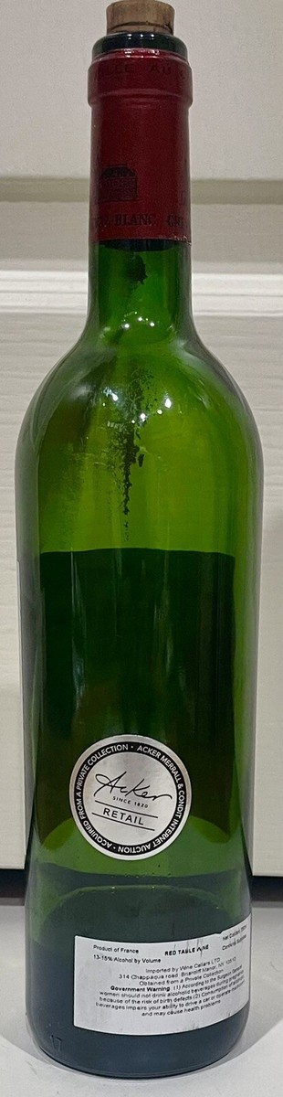 2000 CHATEAU CHEVAL BLANC SAINT-EMILION GRAND CRU RED WINE-EMPTY