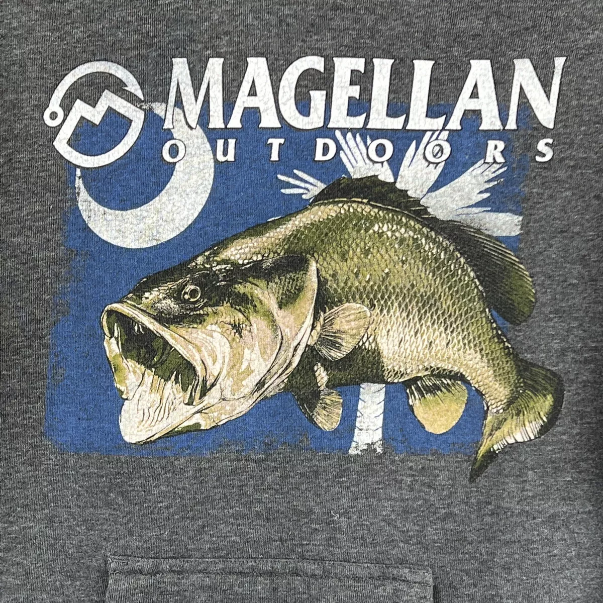 Magellan Outdoors Hoodie Adult Small Gray Fish Hooded Sweatshirt