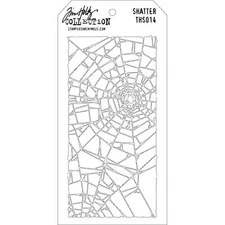 Scrapbooking Crafts Tim Holtz Layered Stencil Shatter 4.125" X 8.5"