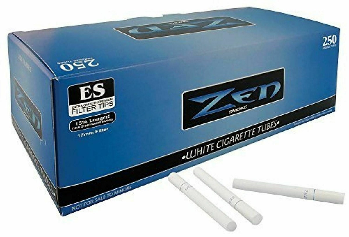 10 Boxes ( ZEN Blue Light King Size KS) Cigarette RYO 250 Filtered Tubes  Per Box