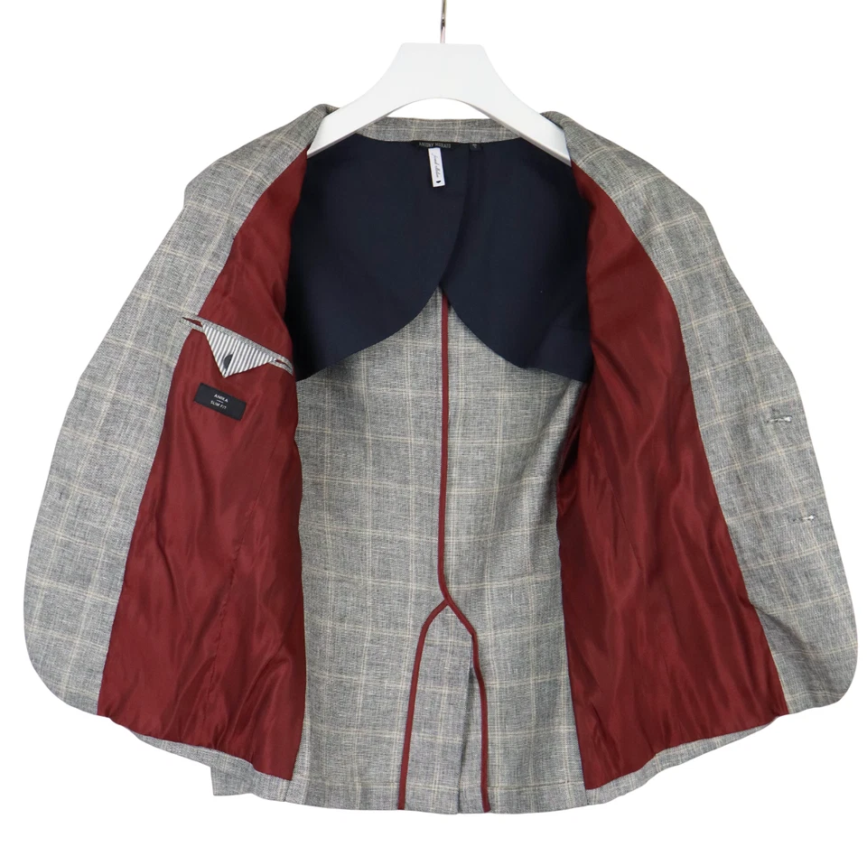 Blazer ANTONY MORATO Colección Formal Anika Calce Ajustado Para Hombre PEQUEÑO Mezcla de Lino Foto 4 de 4