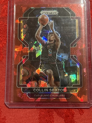 2021-22 Panini Prizm Collin Sexton Red Cracked Ice Prizm #240 Cavaliers - Picture 6 of 7