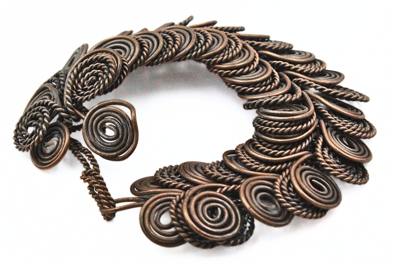 Rustic Studio Artisan Snail Wire Copper Articulat… - image 6