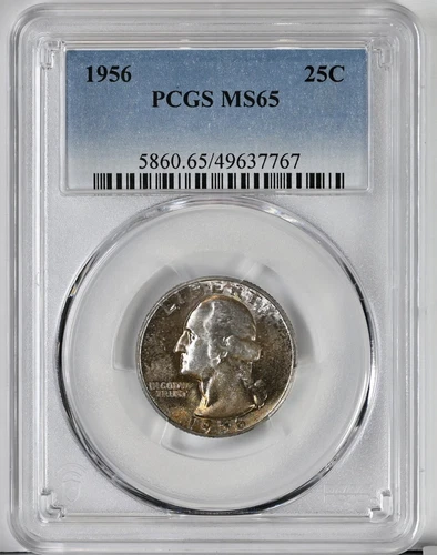 1956 Washington Quarter MS65 PCGS Graded Silver Coin MS 65 Toned 5860