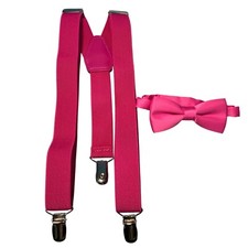 Rose Red Kids Suspenders  Bow