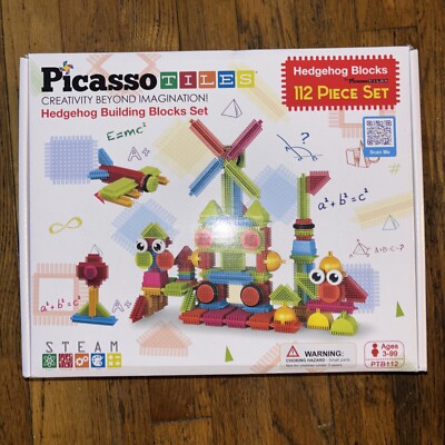 Picasso Tiles 112pc Bristle Shape Blocks Learning Toy Stacking  