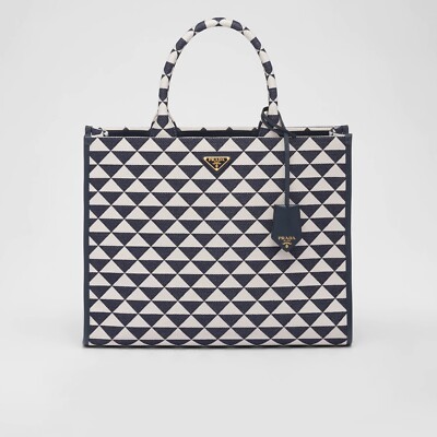 Prada Symbole embroidered fabric tote bag | eBay