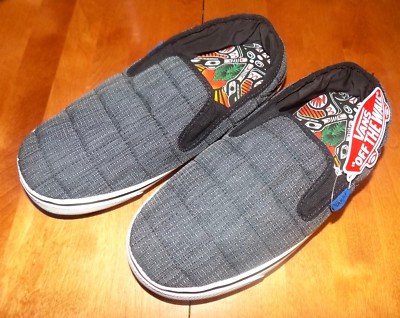 VANS SLIP-ER JAMIE LYNN BLACK SNOWBOARDER DESIGN MENS LARGE L SLIPPER SHOE NEW  