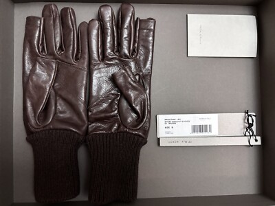 新品　Rick Owensブラウンレザー手袋 Mサイズ Rick owens Gloves Brown Size 9 | eBay