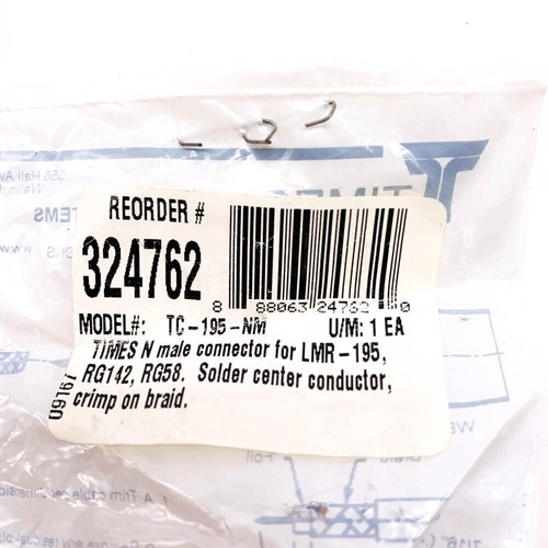 3 pcs Times TC-195-NM RF Coaxial Plug Connector N Male Crimp for LMR-195 Cable - Picture 4 of 12