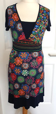 JOE BROWNS BRIGHT FLORAL PRINT JERSEY DRESS SIZE 12 KNEE LENGTH HIPPIE FESTIVAL
