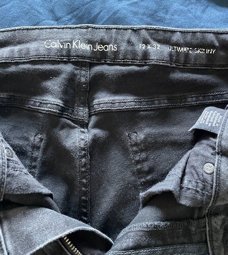 Calvin Klein Jeans Womens 12 blackDenim Ultimate Skinny Mid Rise 12/32 - Picture 3 of 3