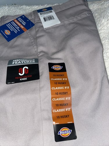 Dickies Boys' Flex Waist Flat Front Pants 10 Husky Silver Gray Classic Fit S8 - Picture 3 of 11
