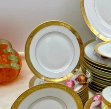 Raynaud Limoges Ceralene AMBASSADOR GOLD White 6 1/2" Bread Plate (10 availible)