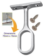 Image of Wardrobe Rail Centre Support (Oval, Chrome)