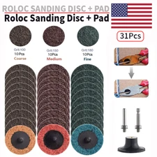 31Pcs 2 Inch Nylon Sanding Disc Type R Roll Lock Sander Pads Surface Polishing