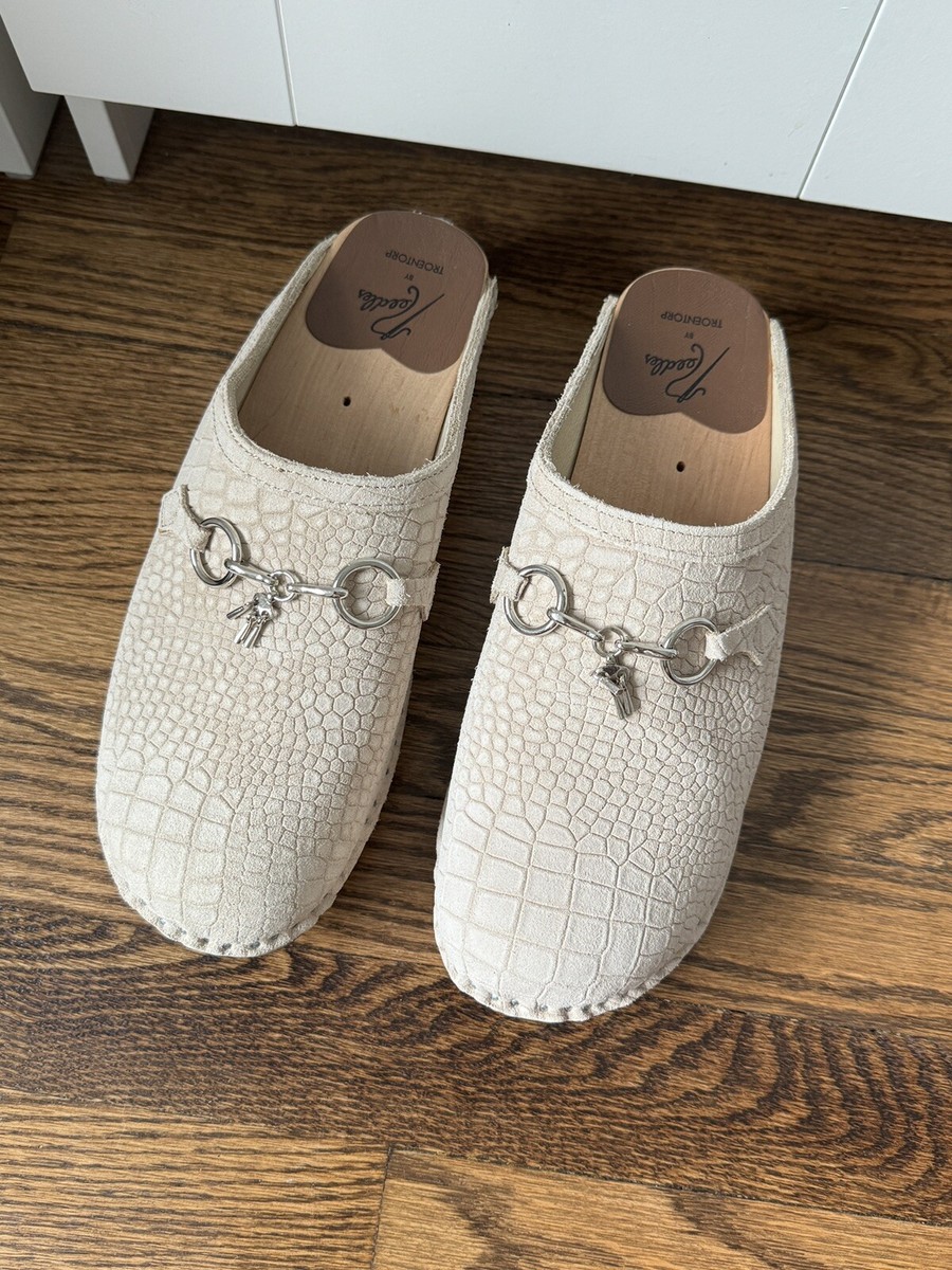 Needles X Troentorp Croc Embossed Suede Swedish Clog Monet Needles X Troentorp Croc Embossed Suede Swedish Clog Monet