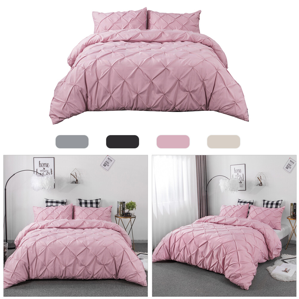Pinch Pleated Duvet Cover Set Luxurious 