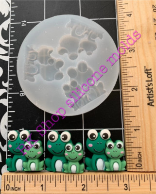 Frogs Silicone Mold for Fondant-Resin-handcrafts-polymer Clay-handmade molds-wax