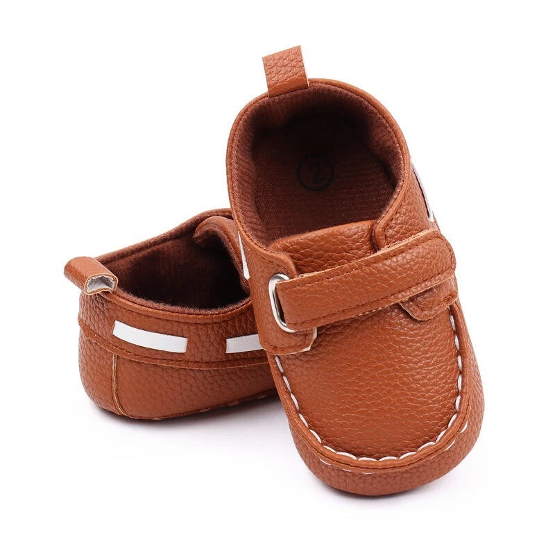 Zapatos de bebé niño, zapatos para niños, mocasines zapatos de bebé de cuero, marrón  Foto 4 de 4