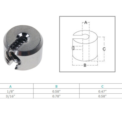 Marine Stainless Steel T316 Single Piece Cable Clamp Railing Rope Wire