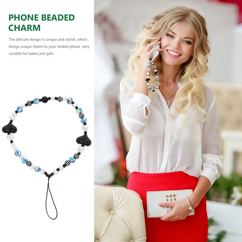 Perlenherz Telefon Charme Telefon Lanyard Armband Handy Kettenband für Frauen - 第 2/12 張圖片