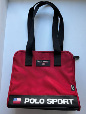 Polo Sport Three-Section Tote Purse Red Vintage 90s Y2K