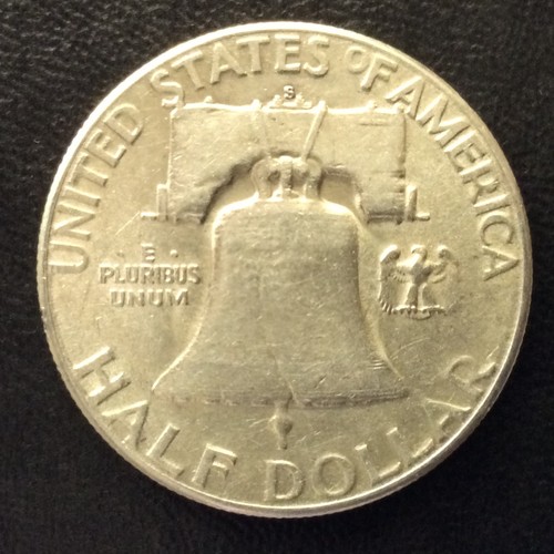 Medio dólar de plata Franklin 1951-S EE. UU. Moneda A4244 - Imagen 3 de 5