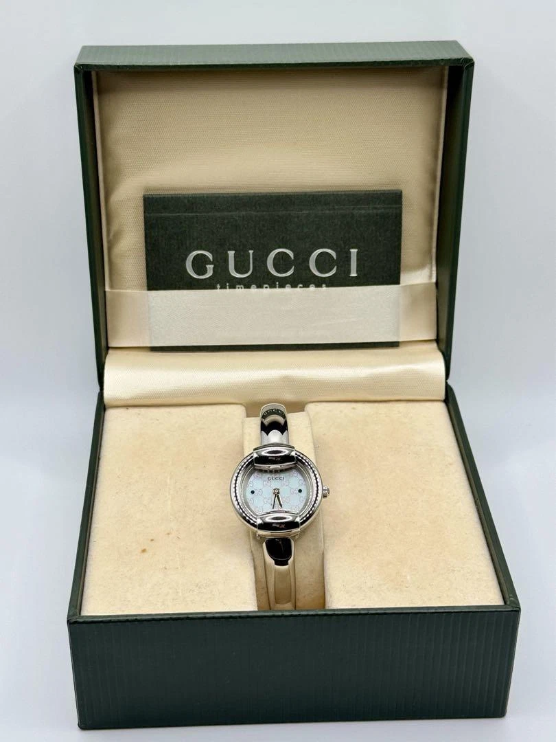 Orologio donna GUCCI QZ 1400L quadrante conchiglia lusso da collezione