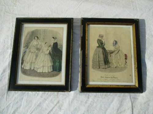 Gravure du XIXe siècle et avant encadrés en mode