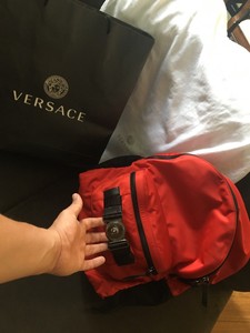 red versace backpack